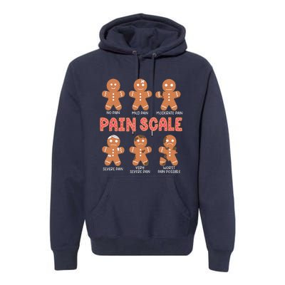 Retro Pain Scale Gingerbread Trauma Nurse Christmas Nursing Premium Hoodie