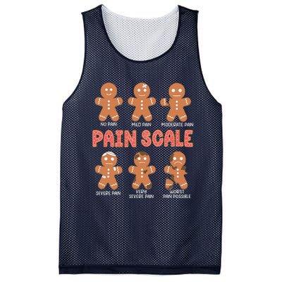 Retro Pain Scale Gingerbread Trauma Nurse Christmas Nursing Mesh Reversible Basketball Jersey Tank