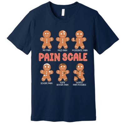 Retro Pain Scale Gingerbread Trauma Nurse Christmas Nursing Premium T-Shirt