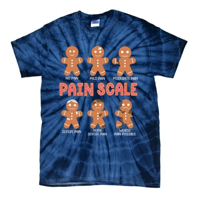 Retro Pain Scale Gingerbread Trauma Nurse Christmas Nursing Tie-Dye T-Shirt