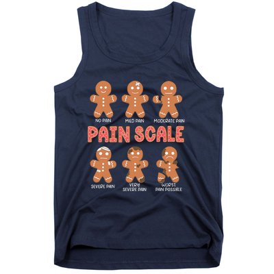 Retro Pain Scale Gingerbread Trauma Nurse Christmas Nursing Tank Top