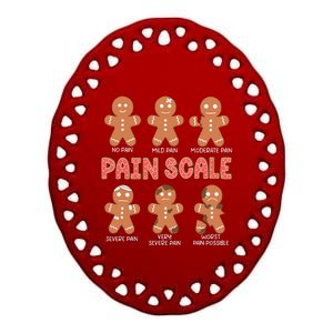 Retro Pain Scale Gingerbread Trauma Nurse Christmas Nursing Ceramic Oval Ornament