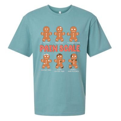 Retro Pain Scale Gingerbread Trauma Nurse Christmas Nursing Sueded Cloud Jersey T-Shirt