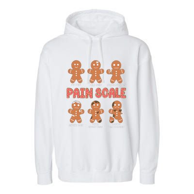 Retro Pain Scale Gingerbread Trauma Nurse Christmas Nursing Garment-Dyed Fleece Hoodie