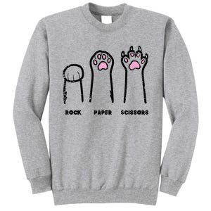 Rock Paper Scissors Cat Paws Funny Girls Kids Tall Sweatshirt