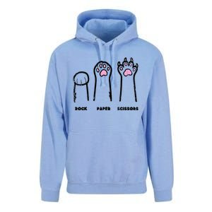 Rock Paper Scissors Cat Paws Funny Girls Kids Unisex Surf Hoodie