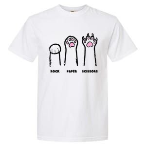 Rock Paper Scissors Cat Paws Funny Girls Kids Garment-Dyed Heavyweight T-Shirt