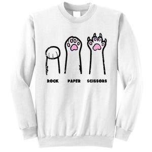 Rock Paper Scissors Cat Paws Funny Girls Kids Sweatshirt