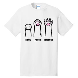 Rock Paper Scissors Cat Paws Funny Girls Kids Tall T-Shirt