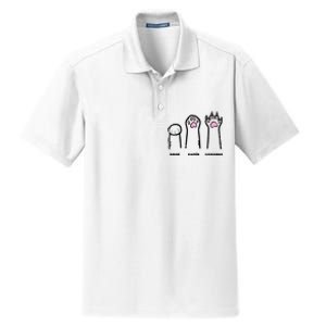 Rock Paper Scissors Cat Paws Funny Girls Kids Dry Zone Grid Polo