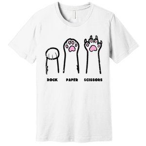 Rock Paper Scissors Cat Paws Funny Girls Kids Premium T-Shirt