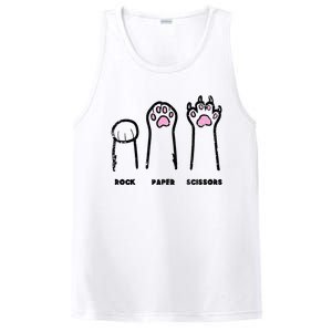 Rock Paper Scissors Cat Paws Funny Girls Kids PosiCharge Competitor Tank