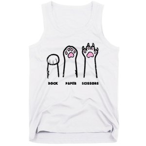 Rock Paper Scissors Cat Paws Funny Girls Kids Tank Top