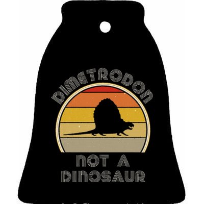 Retro Paleontology Stuff For Adults Dimetrodon Dinosaur Fact Ceramic Bell Ornament