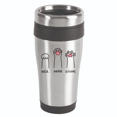 Rock Paper Scissors Cat Paws 16oz Travel Tumbler