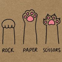 Rock Paper Scissors Cat Paws Cotton Canvas Backpack