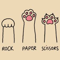 Rock Paper Scissors Cat Paws Drawstring Bag