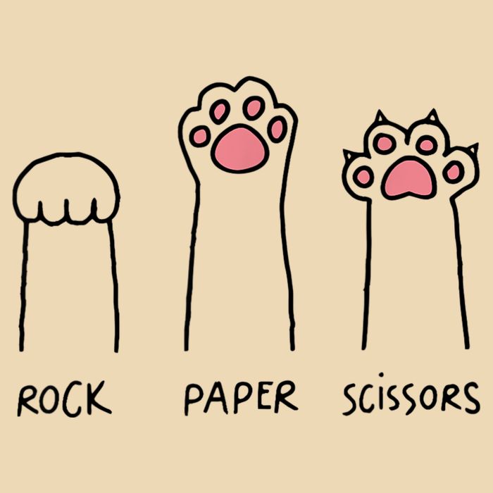 Rock Paper Scissors Cat Paws Drawstring Bag