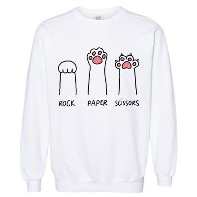 Rock Paper Scissors Cat Paws Garment-Dyed Sweatshirt