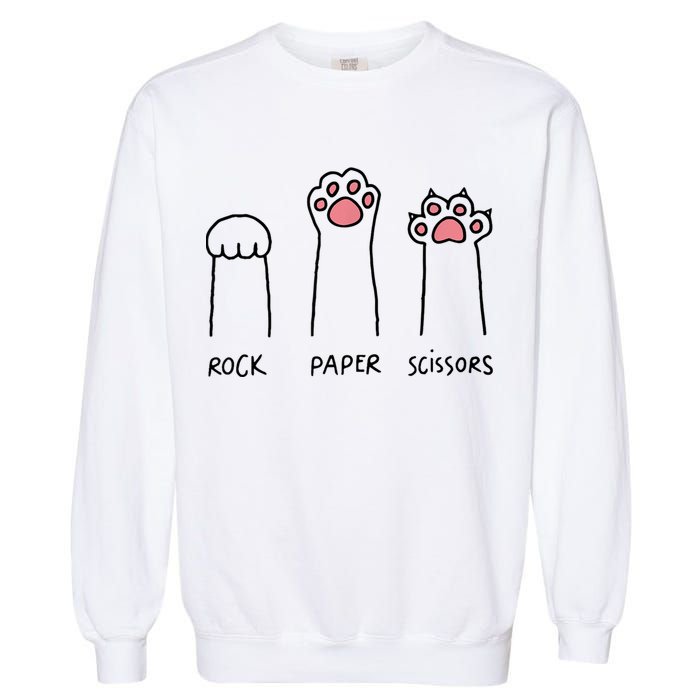 Rock Paper Scissors Cat Paws Garment-Dyed Sweatshirt