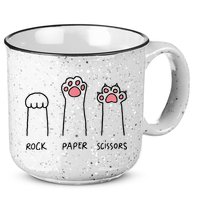 Rock Paper Scissors Cat Paws 15oz Campfire Ceramic Mug