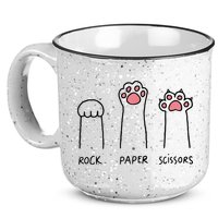 Rock Paper Scissors Cat Paws 15oz Campfire Ceramic Mug