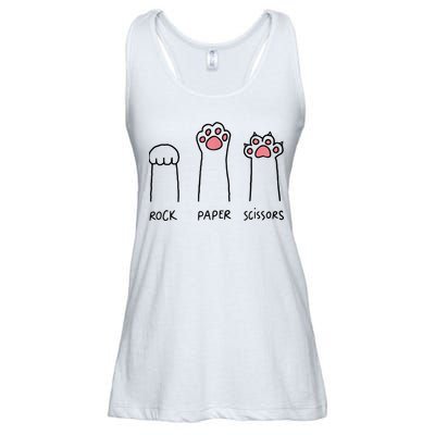 Rock Paper Scissors Cat Paws Ladies Essential Flowy Tank