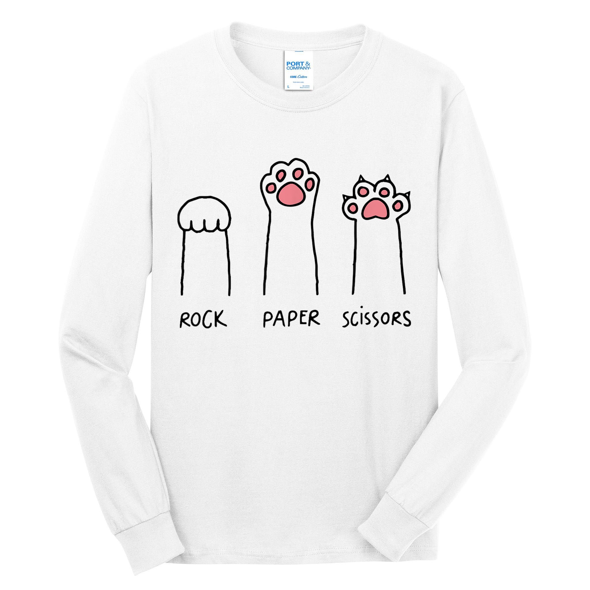 Rock Paper Scissors Cat Paws Tall Long Sleeve T-Shirt