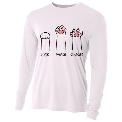 Rock Paper Scissors Cat Paws Cooling Performance Long Sleeve Crew
