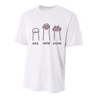 Rock Paper Scissors Cat Paws Youth Performance Sprint T-Shirt