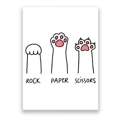 Rock Paper Scissors Cat Paws Poster