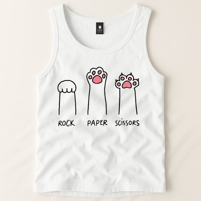 Rock Paper Scissors Cat Paws Tank Top