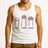 Rock Paper Scissors Cat Paws Tank Top