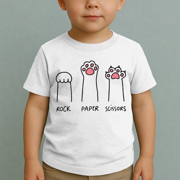 Rock Paper Scissors Cat Paws Toddler T-Shirt