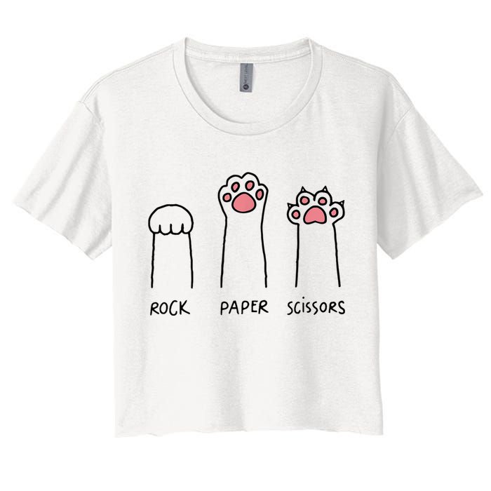 Rock Paper Scissors Cat Paws Crop Top