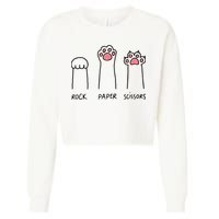 Rock Paper Scissors Cat Paws Cropped Pullover Crew