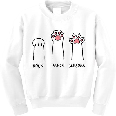 Rock Paper Scissors Cat Paws Kids Sweatshirt