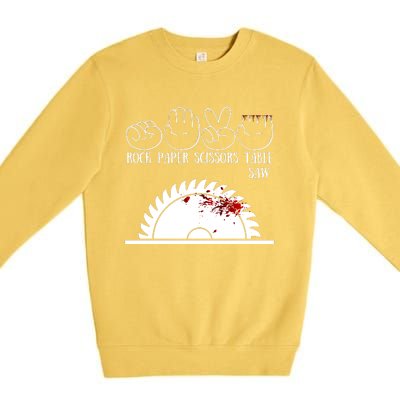 Rock Paper Scissors Table Saw Premium Crewneck Sweatshirt