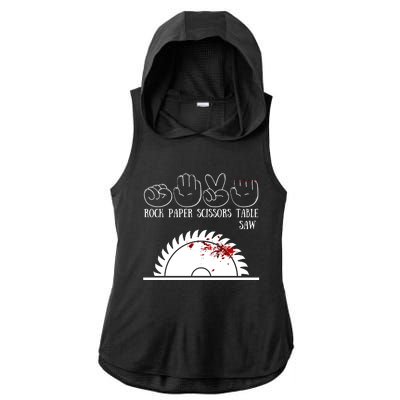 Rock Paper Scissors Table Saw Ladies PosiCharge Tri-Blend Wicking Draft Hoodie Tank