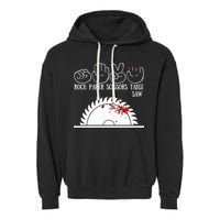 Rock Paper Scissors Table Saw Garment-Dyed Fleece Hoodie