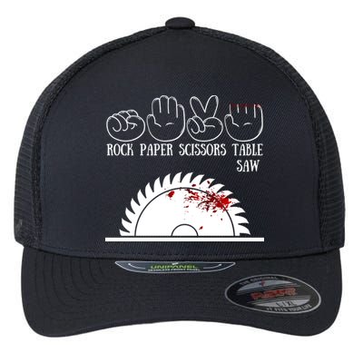 Rock Paper Scissors Table Saw Flexfit Unipanel Trucker Cap