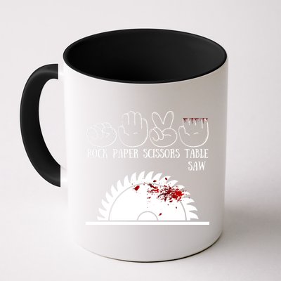 Rock Paper Scissors Table Saw Mug
