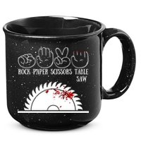 Rock Paper Scissors Table Saw 15oz Campfire Ceramic Mug