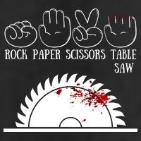 Rock Paper Scissors Table Saw 15oz Campfire Ceramic Mug