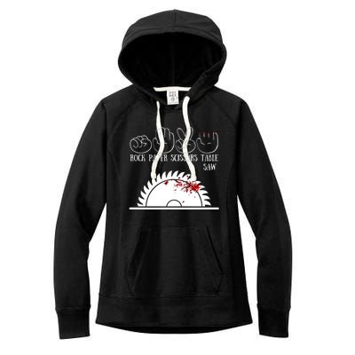 Rock Paper Scissors Table Saw Women's Fleece Hoodie