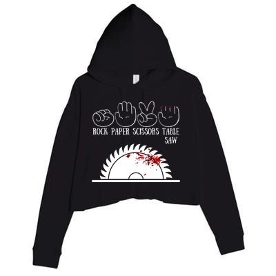 Rock Paper Scissors Table Saw Crop Fleece Hoodie