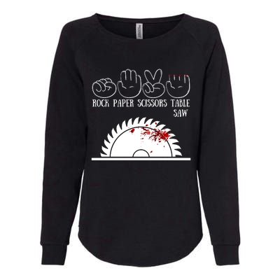 Rock Paper Scissors Table Saw Womens California Wash Sweatshirt