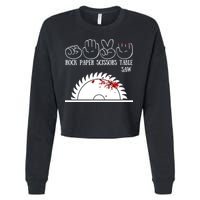 Rock Paper Scissors Table Saw Cropped Pullover Crew