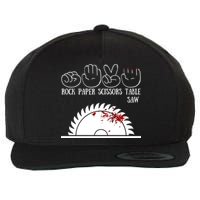 Rock Paper Scissors Table Saw Wool Snapback Cap