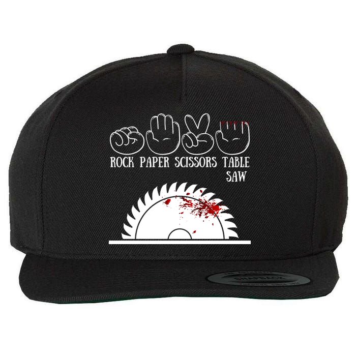 Rock Paper Scissors Table Saw Wool Snapback Cap